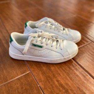Tretorn Womens Center Court Leather Sneakers size 6 White/Green